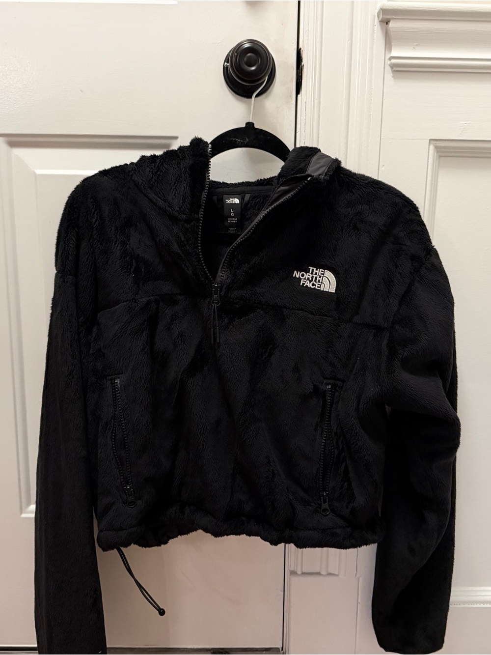 The North Face Women’s Black Fleece quarter zip Hoodie Jacket